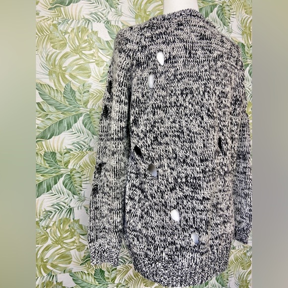 Vintage Havana Edgy Rocker Biker Knitted Sweater w Manufactured Holes Throughout - Picture 3 of 10